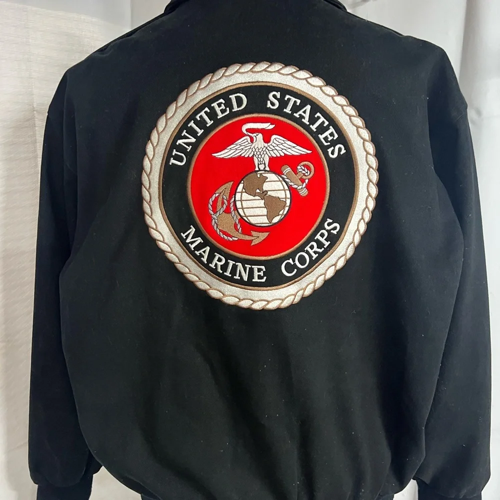 United States Marine Corps Black Bomber Jacket - Picture 5 of 9
